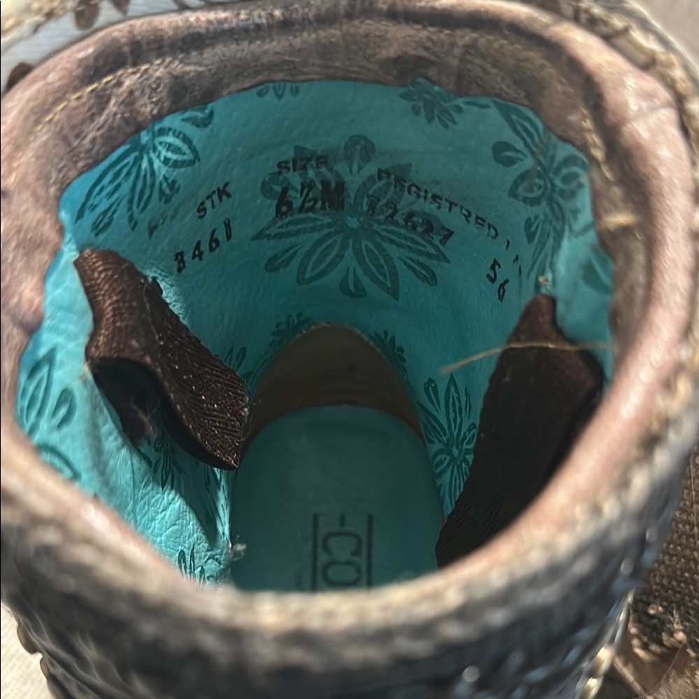 Corral Black and Brown Embroidered Ankle Boots - Picture 9 of 13